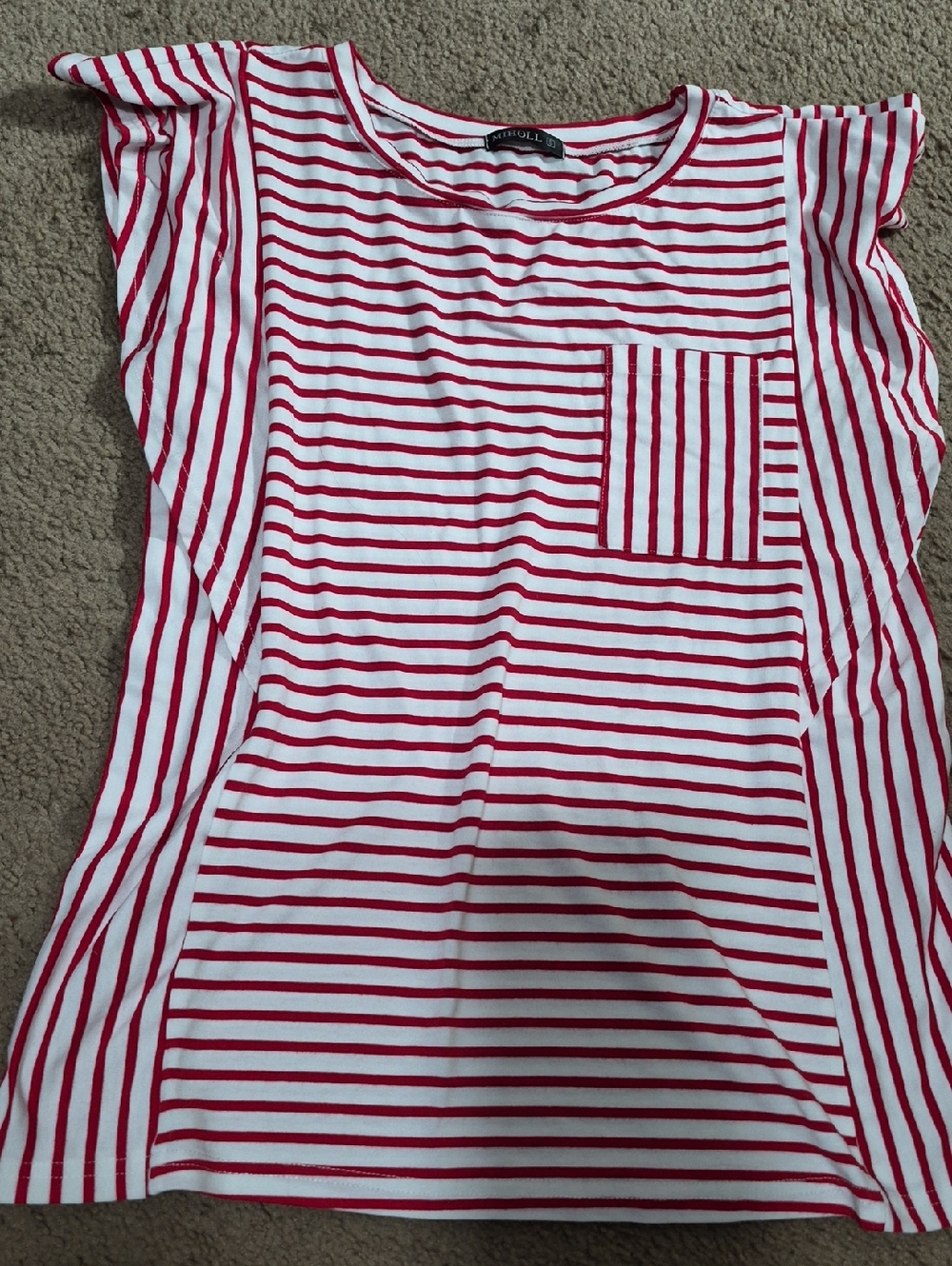 Red And White Striped Blouse